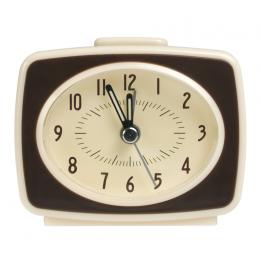 Retro Tv Style Brown Alarm Clock
