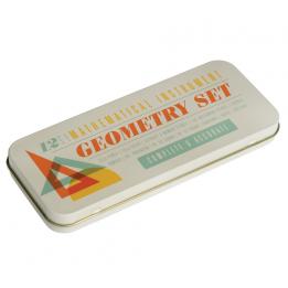 12 Piece Mathematical Instrument Geometry Set In A Tin