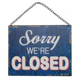 Open And Closed Metal Hanging Shop Door Sign