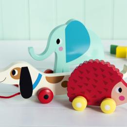 Elvis The Elephant Wooden Pull Toy