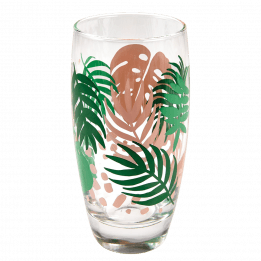 Tropical Palm Drinking Glass
