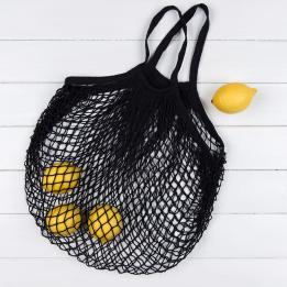 Black French Style String Shopping Bag