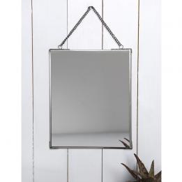 Hanging Brass Mirror In Silver 20x25cm
