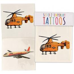 Set Of 2 Vintage Transport Temporary Tattoos