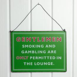 Metal Sign Gentlemen Smoking Lounge