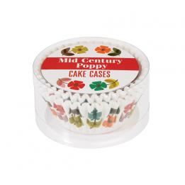 50 Mid Century Poppy Cake Cases