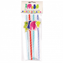 Monsters Of The World Party Straws (pack Of 4)