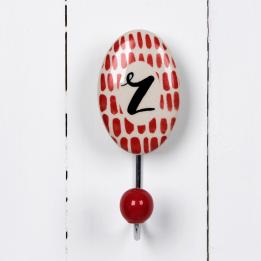 Painted Ceramic Letter Hook Z