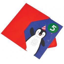 Penguin 5th Birthday Card