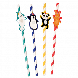 Party Animals Party Straws (pack Of 4)