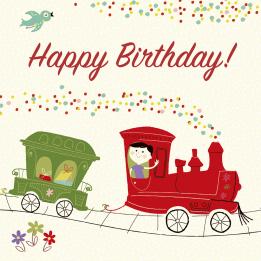 Party Train Birthday Card