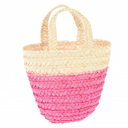 Pink Woven Flower Basket