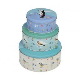 Set Of 3 Garden Birds Cake Tins