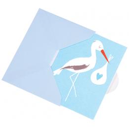 Blue Baby Bundle Stork Card