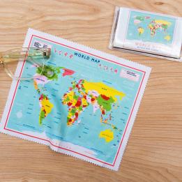 World Map Glasses Cleaning Cloth